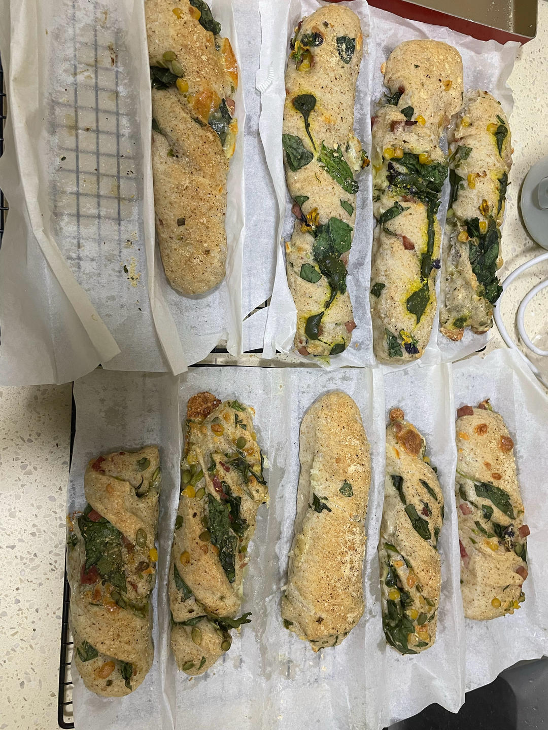 免揉面的全麦恰巴塔扭扭棒