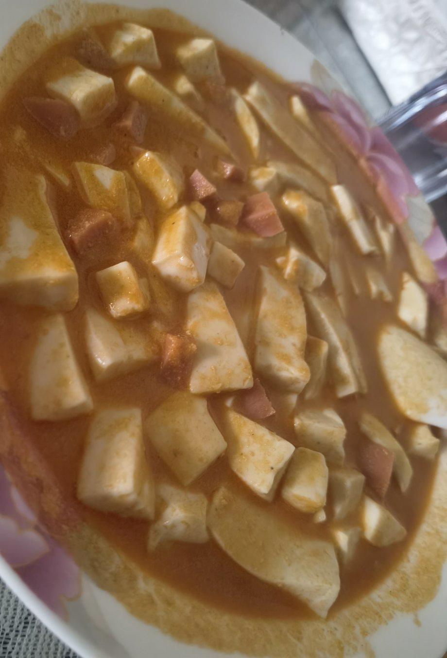 咸鸭蛋黄做的蟹黄豆腐