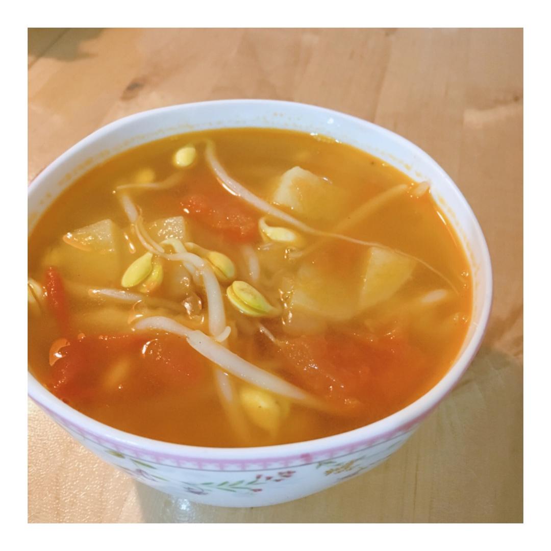 #排毒汤#西红柿豆芽汤