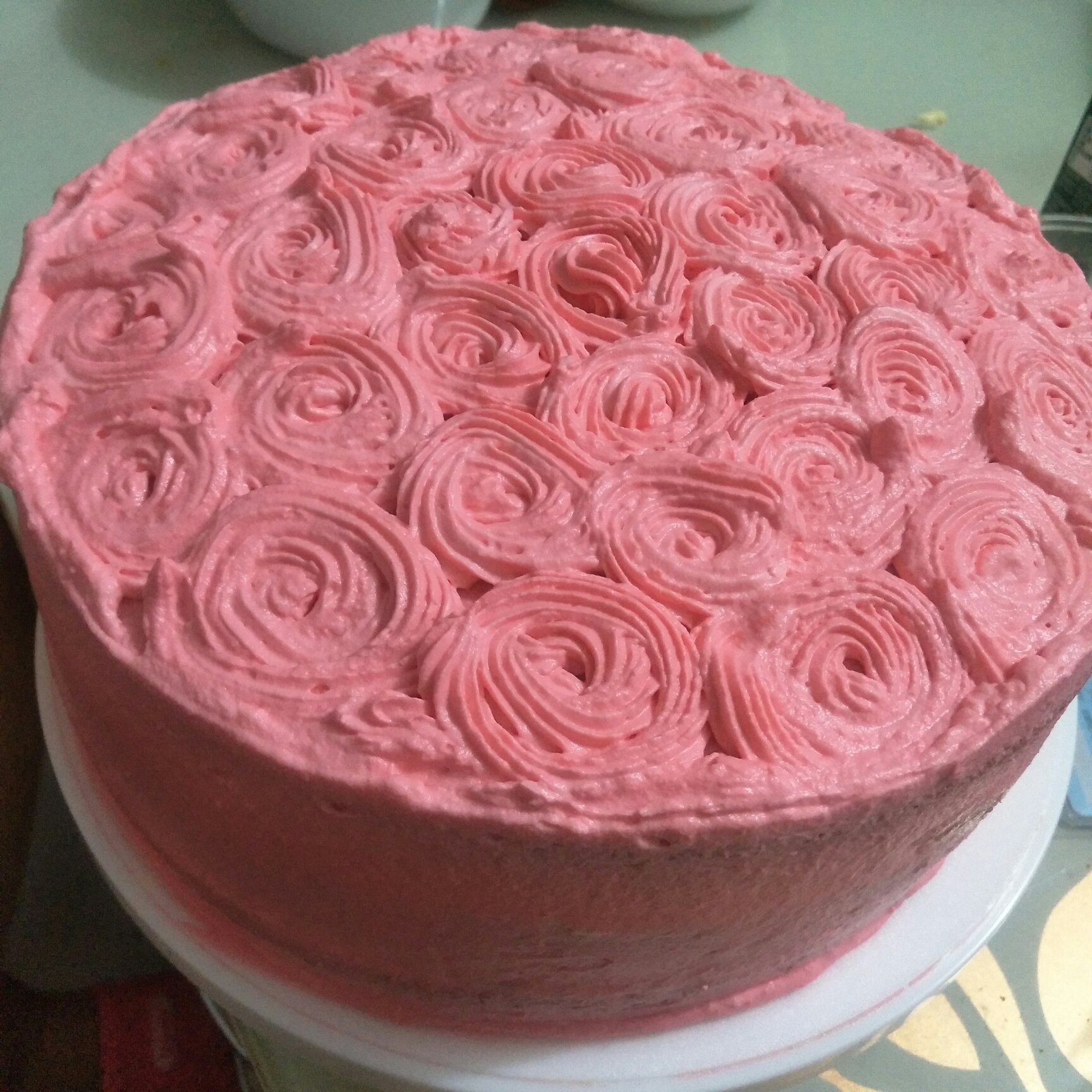 yellow cake蛋糕胚和渐变玫瑰花裱花方法