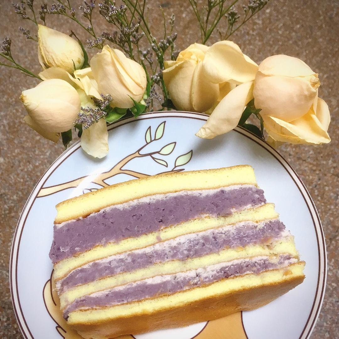 来咪咪做的仿台湾不二家的真芋头蛋糕(taro cake)