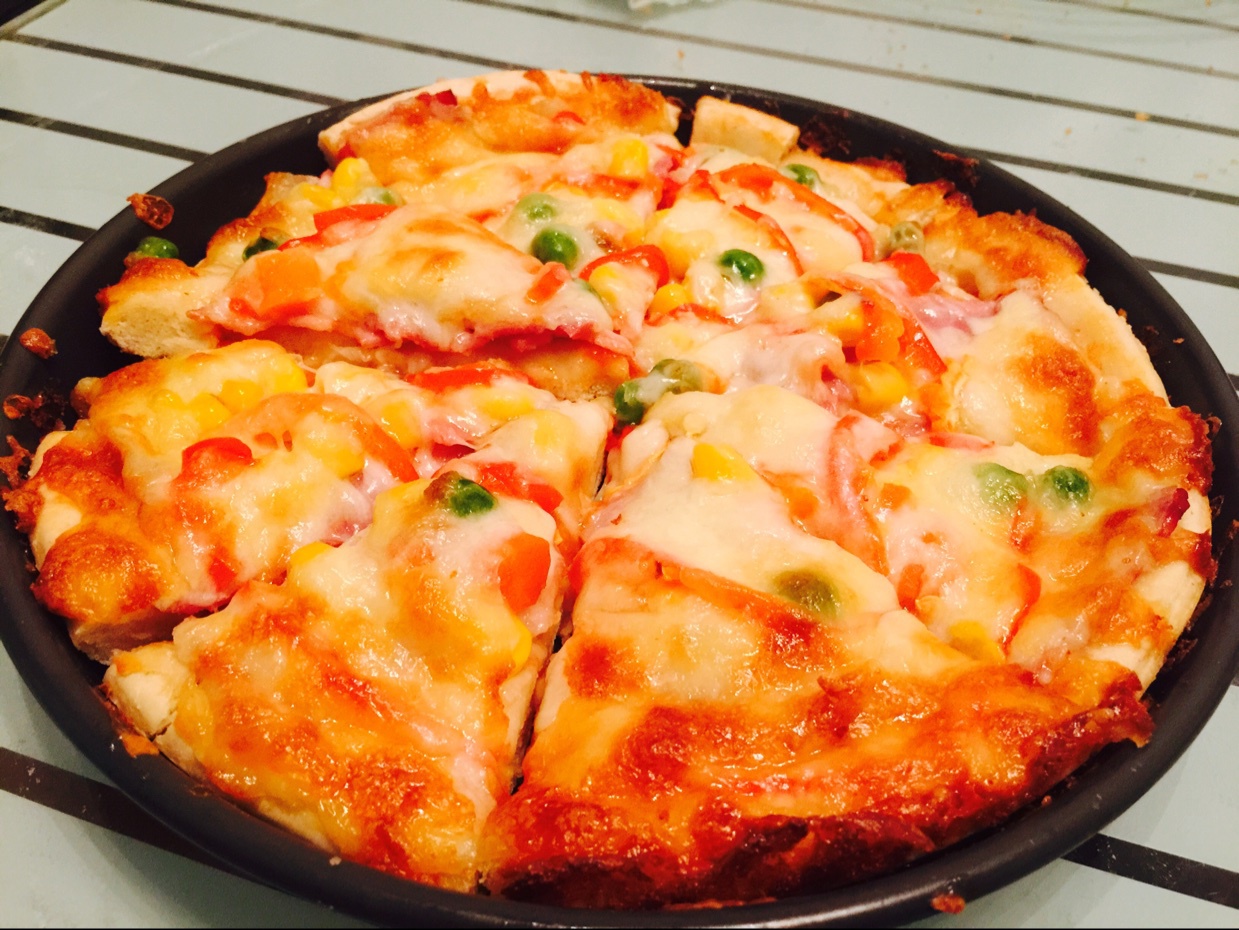 香浓玉米培根披萨