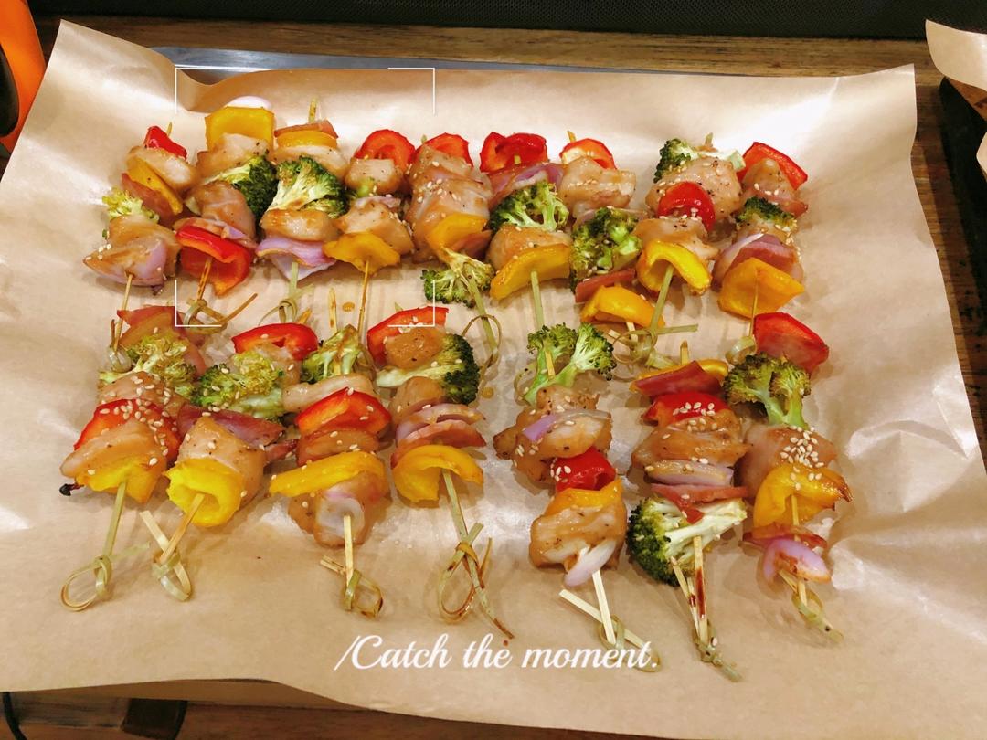 不用一滴油 💥完爆烧烤店的彩椒鸡肉串‼️