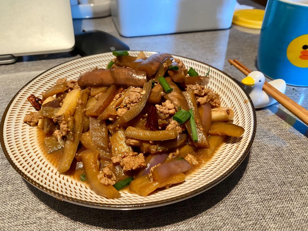 红烧肉沫茄子
