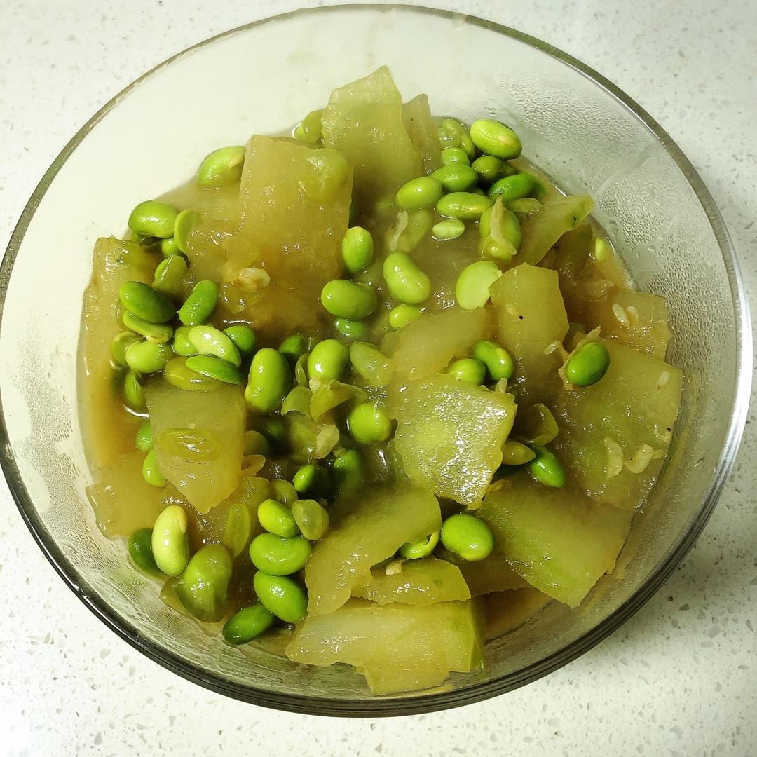 毛豆虾米炒冬瓜