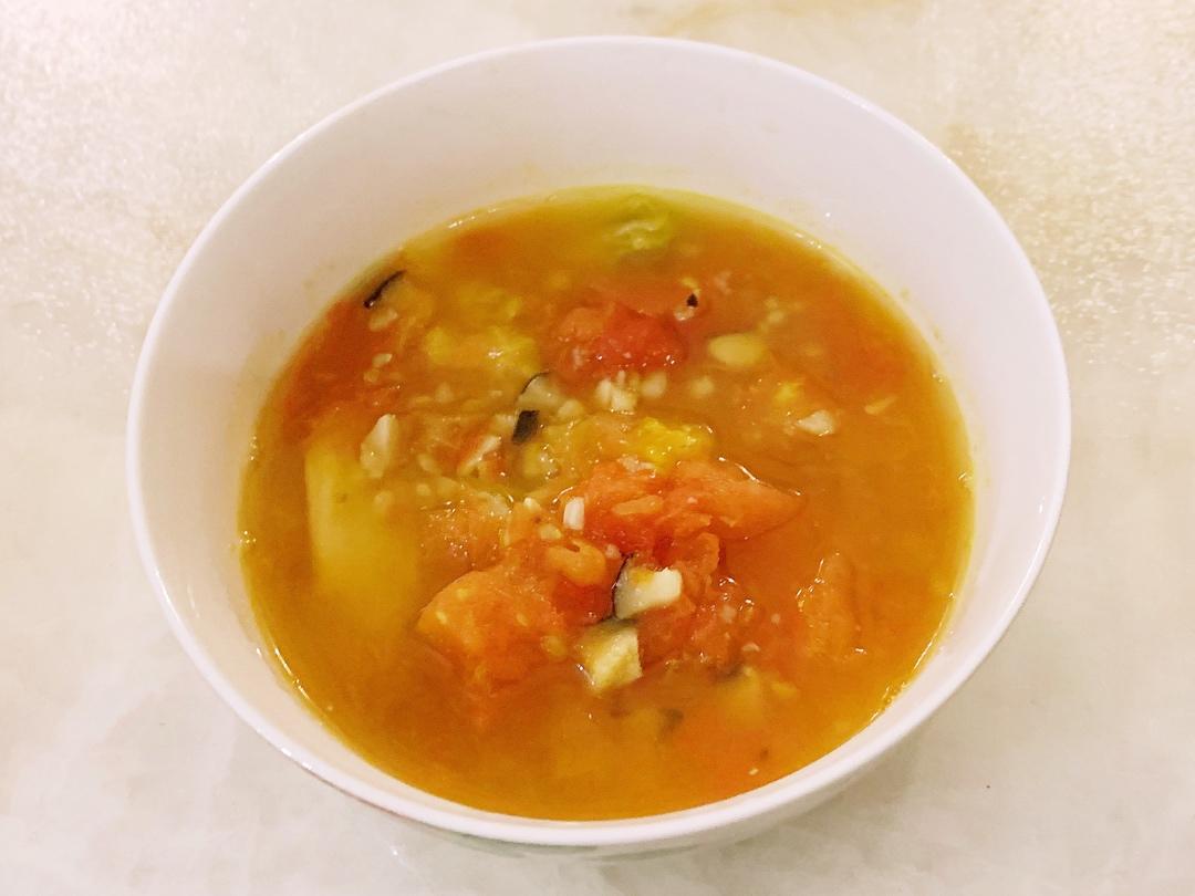 番茄肉碎白菜汤