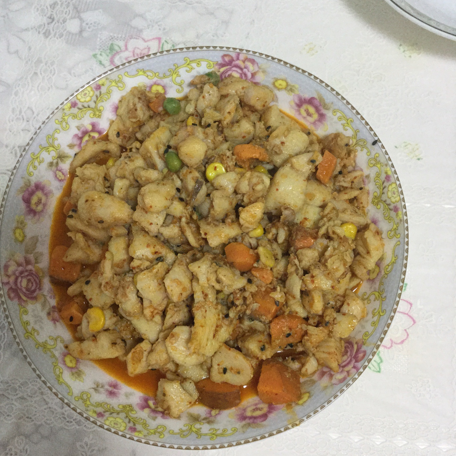 土豆胡萝卜炒鸡丁