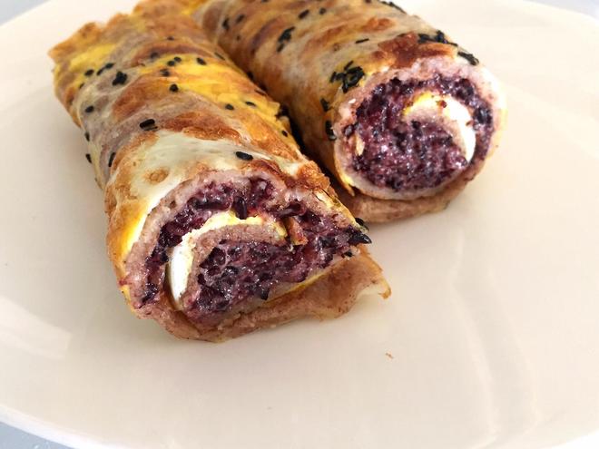 紫米奶酪煎饼（超好吃）的做法