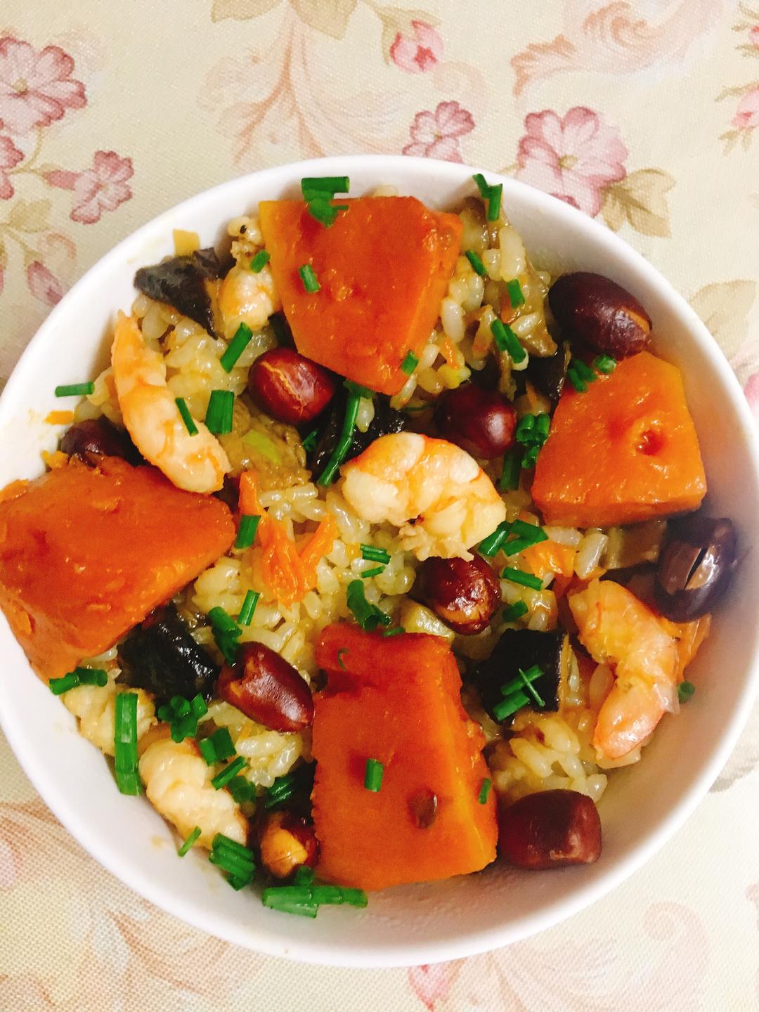 美味到不行的南瓜饭