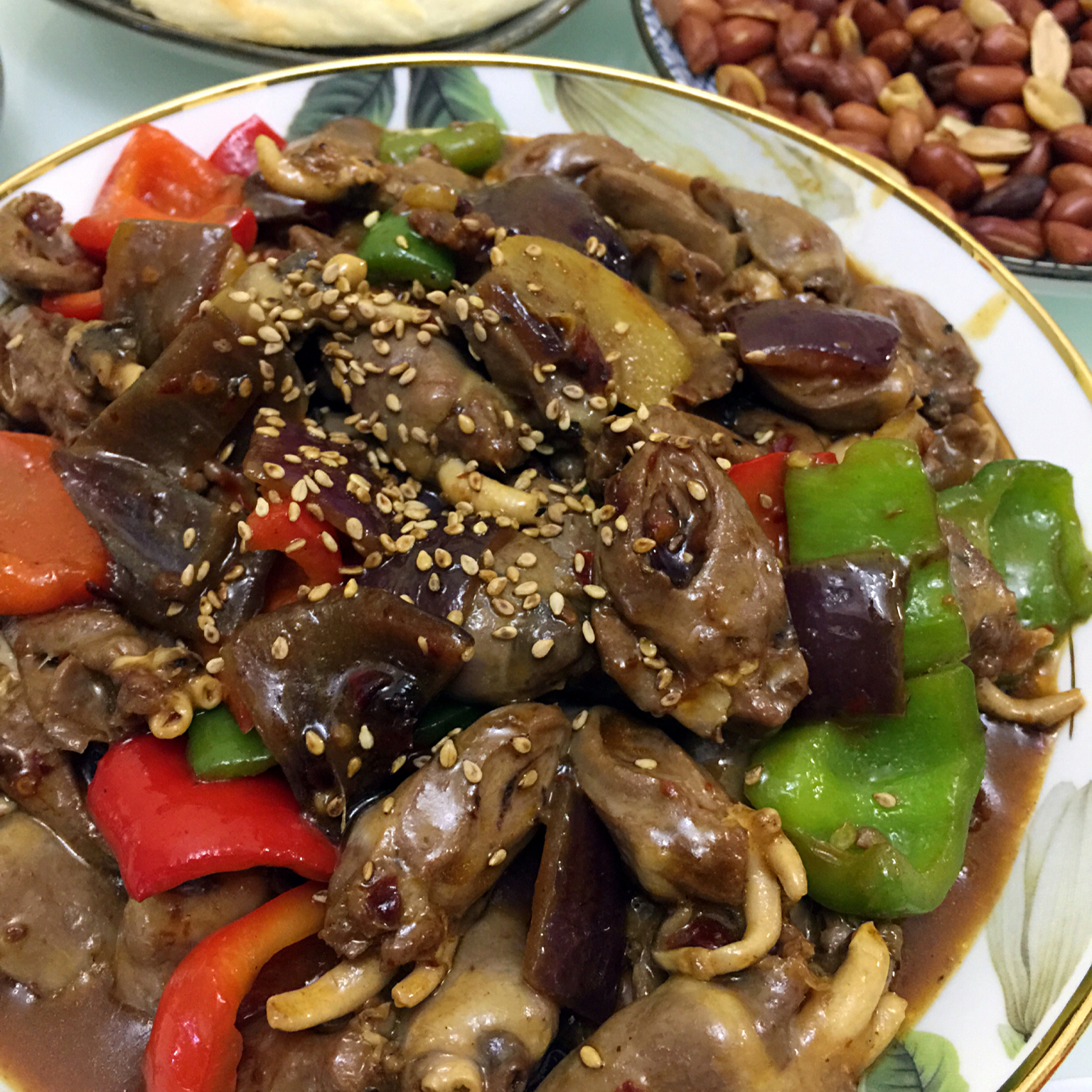 老刘 忙做的爆炒鸡心