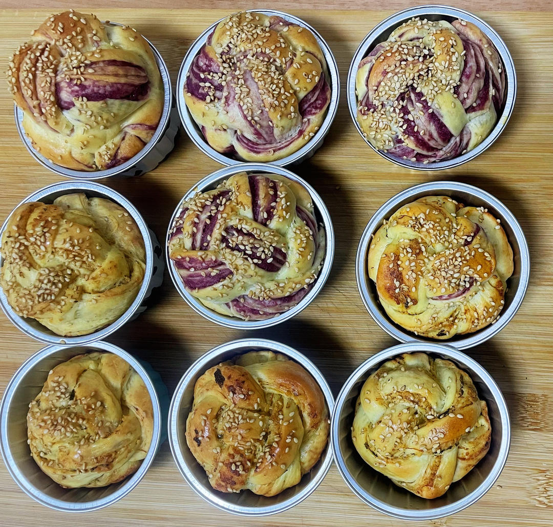 紫薯绣球小面包
