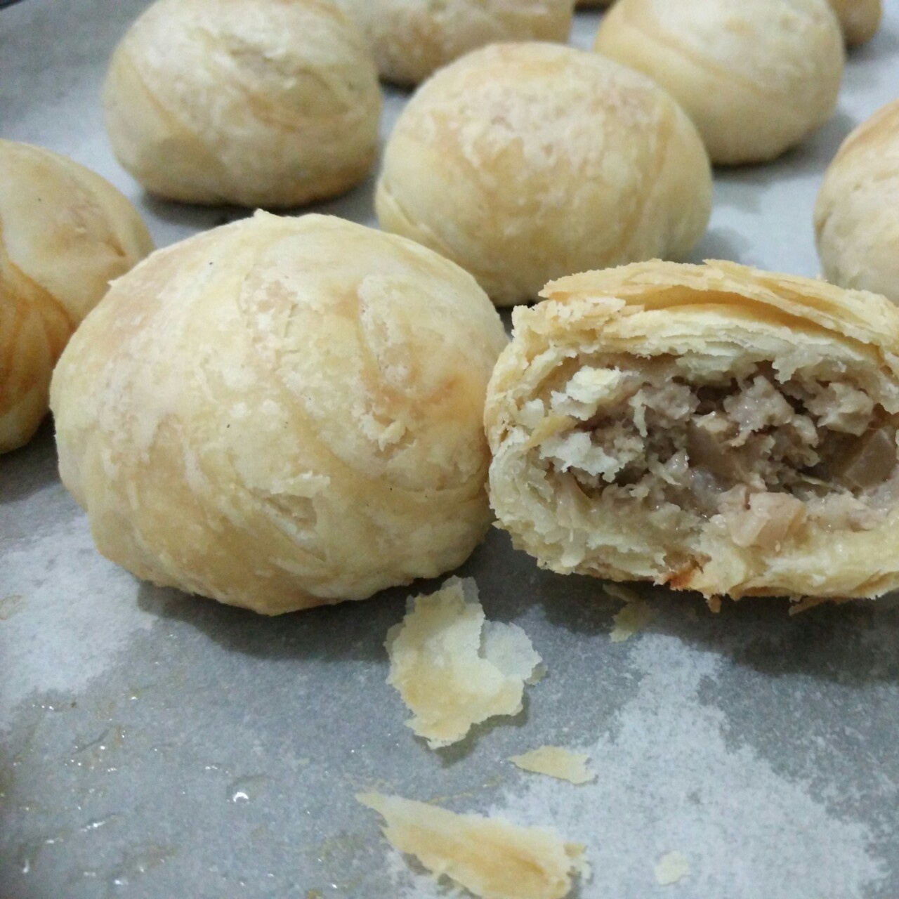 素油版酥皮鲜肉月饼，更健康