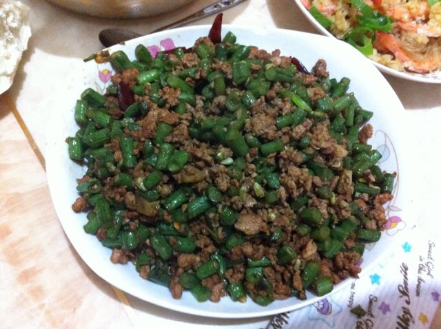 肉沫豆角下饭菜