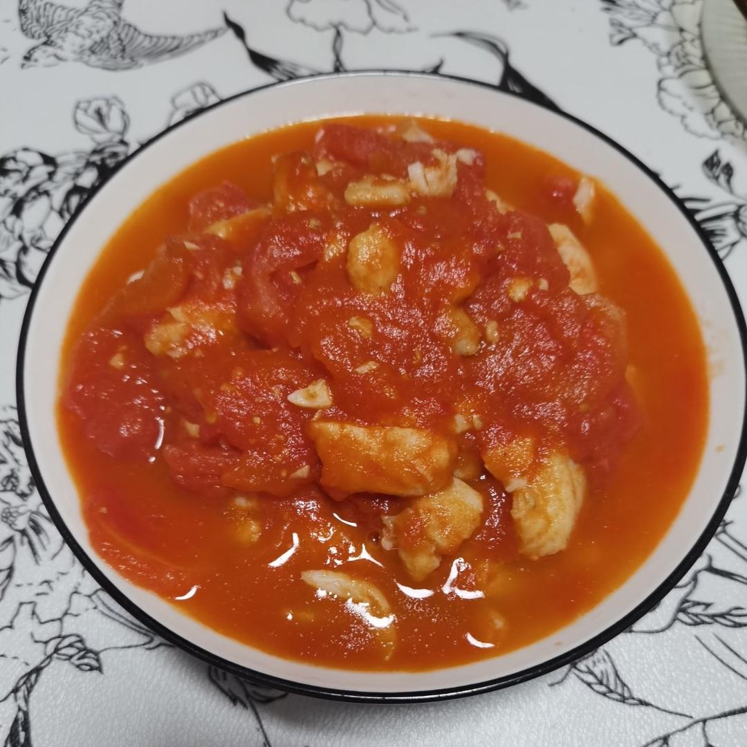 番茄鱼巴沙鱼（也可以用番茄龙利鱼），番茄酱汁超浓郁，营养又下饭！