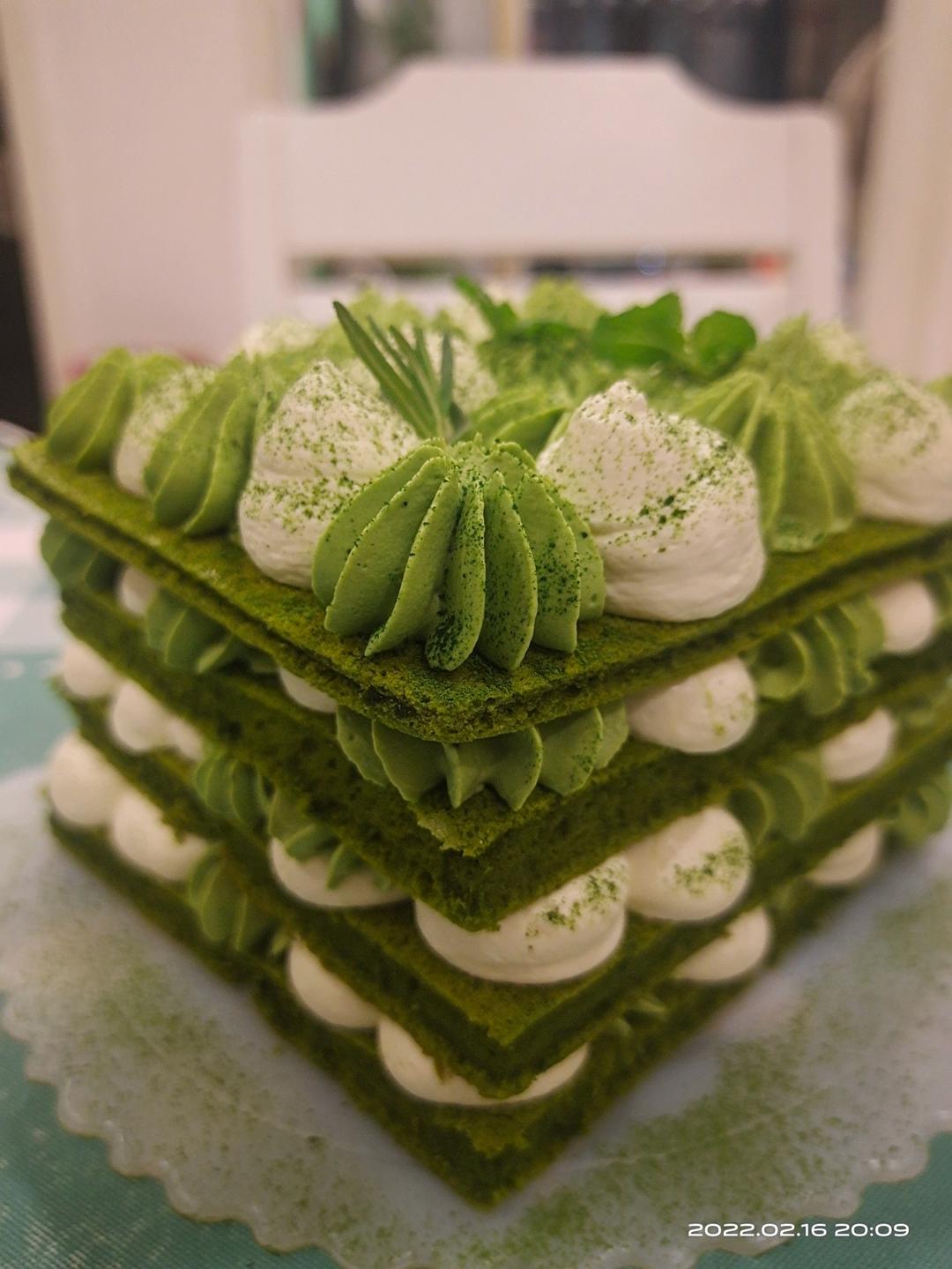 抹茶奶油蛋糕—做法简单颜值超高