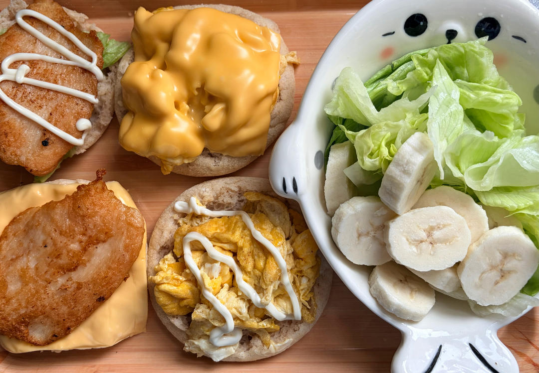 一周低卡早餐🍔自制全麦麦满分