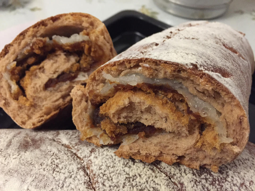 可可麻薯肉松软欧