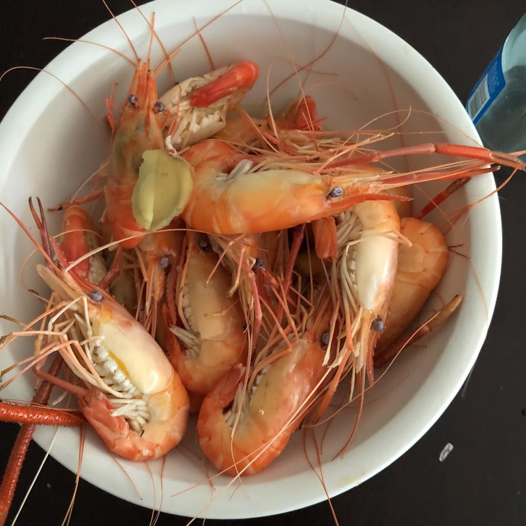 吃成瘦子吧做的白煮沼虾==自配蘸料