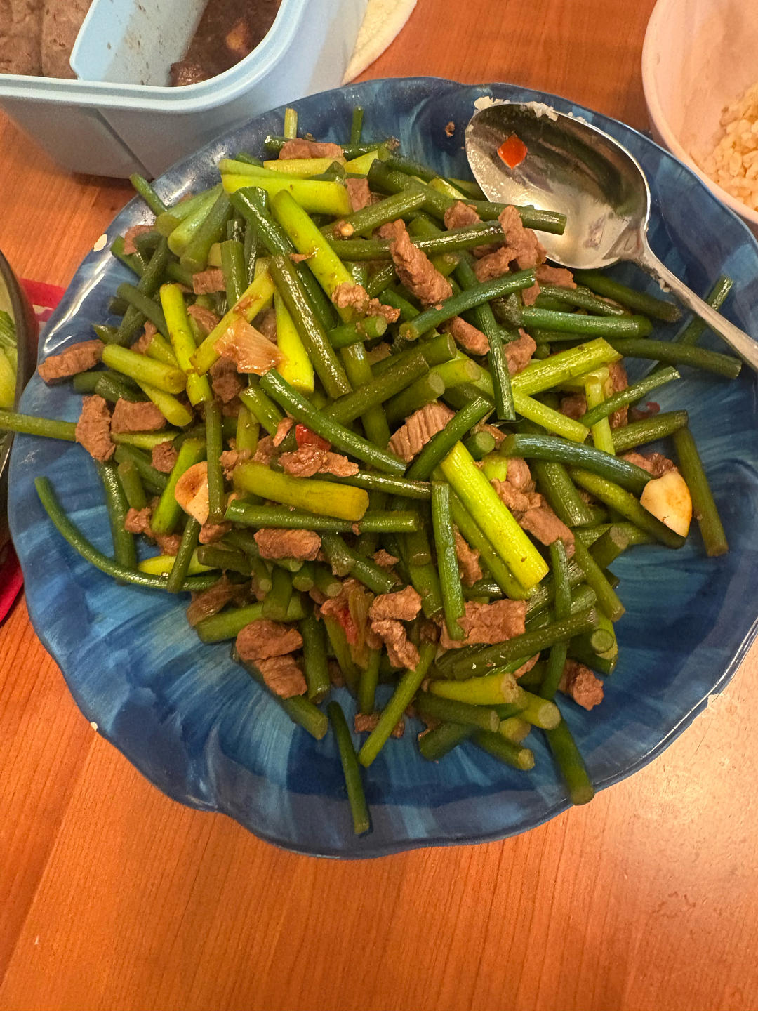 蒜苔炒肉末，三碗米饭都不够吃