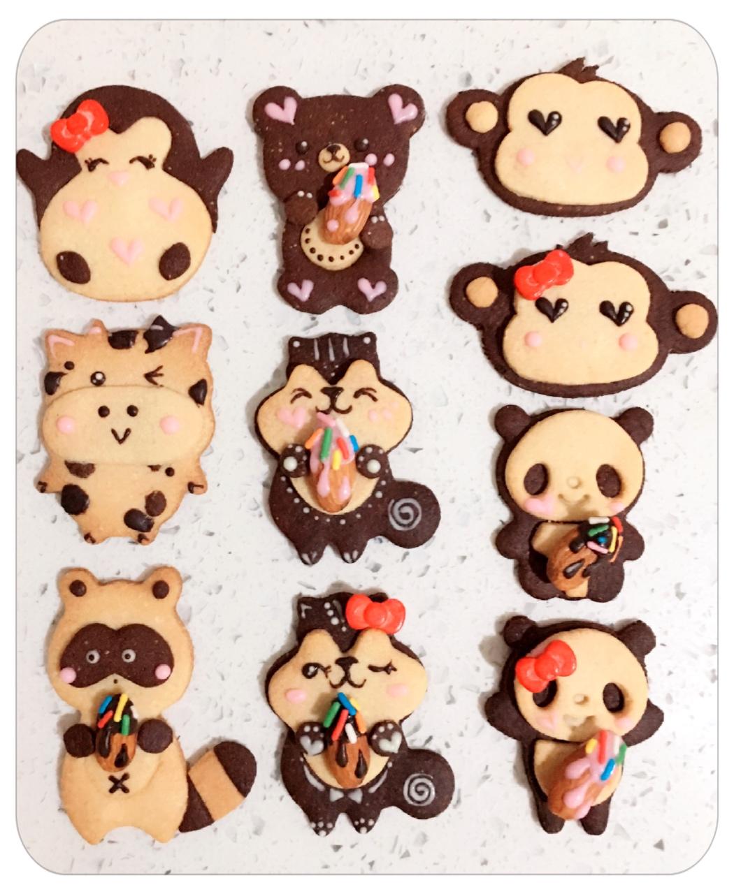 卡通饼干 － 杏仁小松鼠饼干和熊猫饼干