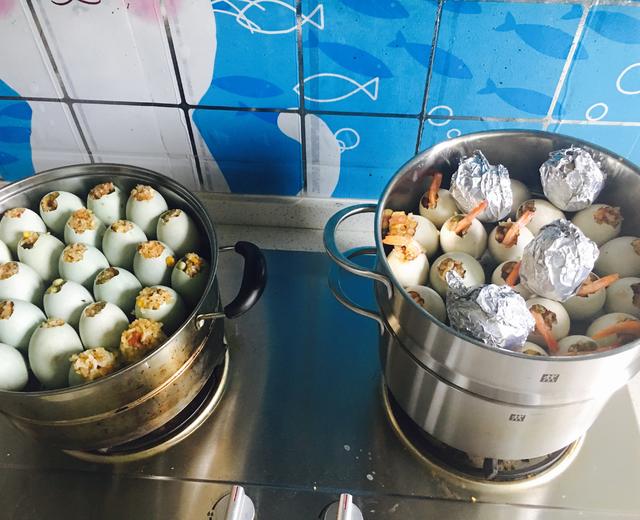 豪华糯米蛋+虾扯蛋的做法