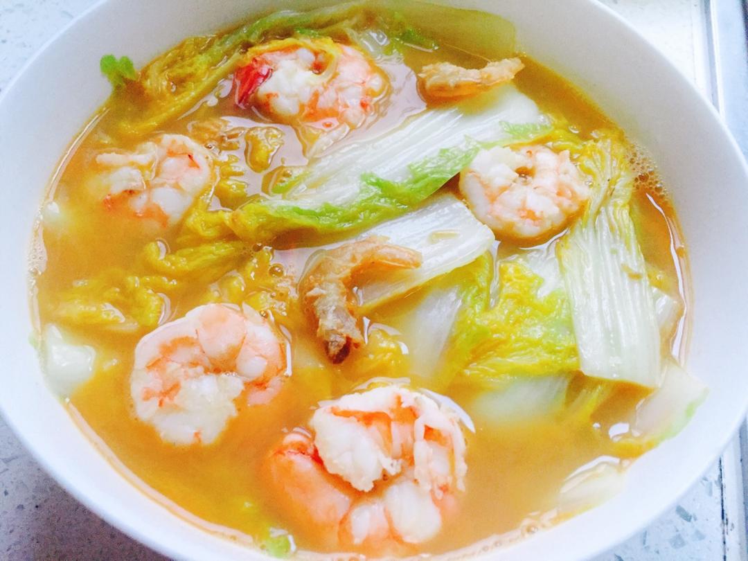 春尚早做的三虾娃娃菜