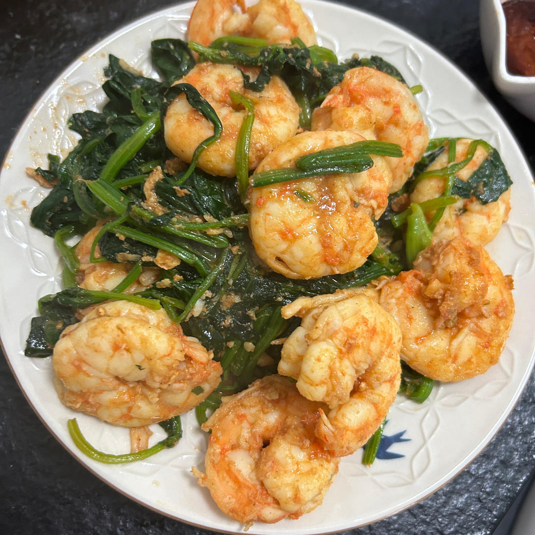 虾仁烧菠菜