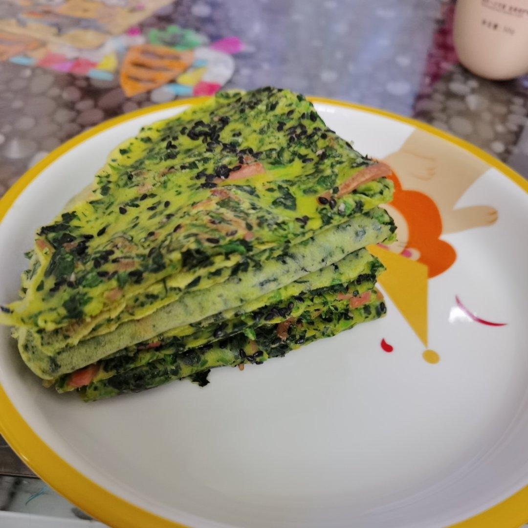 软糯菠菜鸡蛋饼——特别适合不爱吃菜的孩子