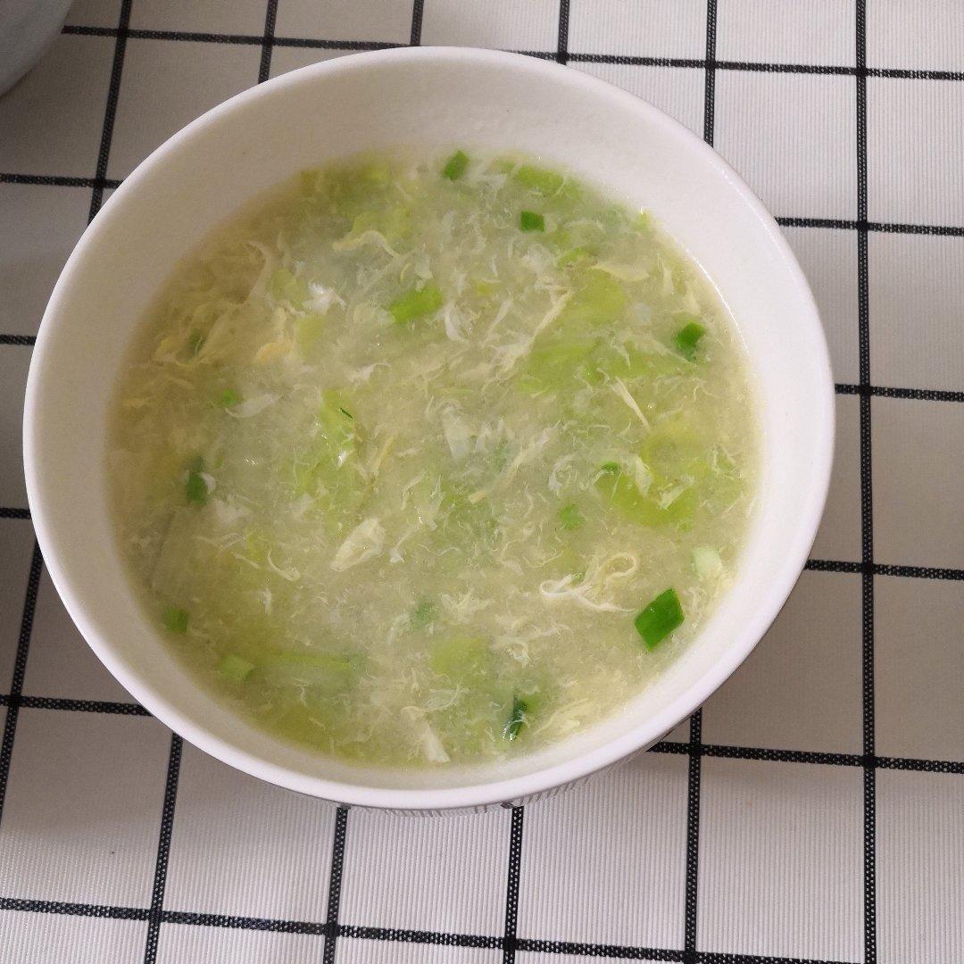 给老婆做饭0做的小白菜蛋花汤