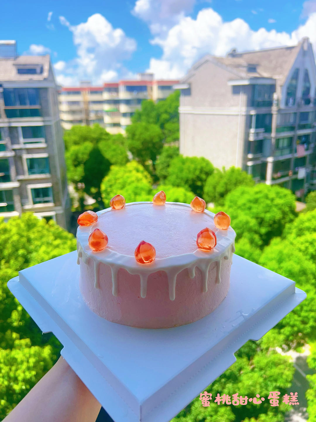 「粉色温柔」蜜桃乌龙奶油蛋糕
