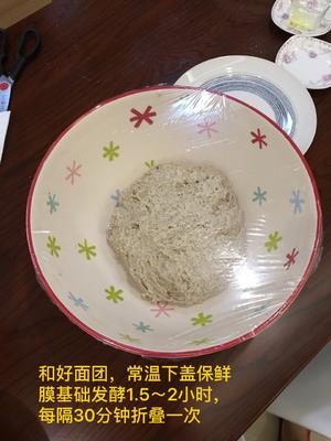 宝宝辅食 冷藏发酵法免揉（折叠法）欧式面包自留配方的做法 步骤2