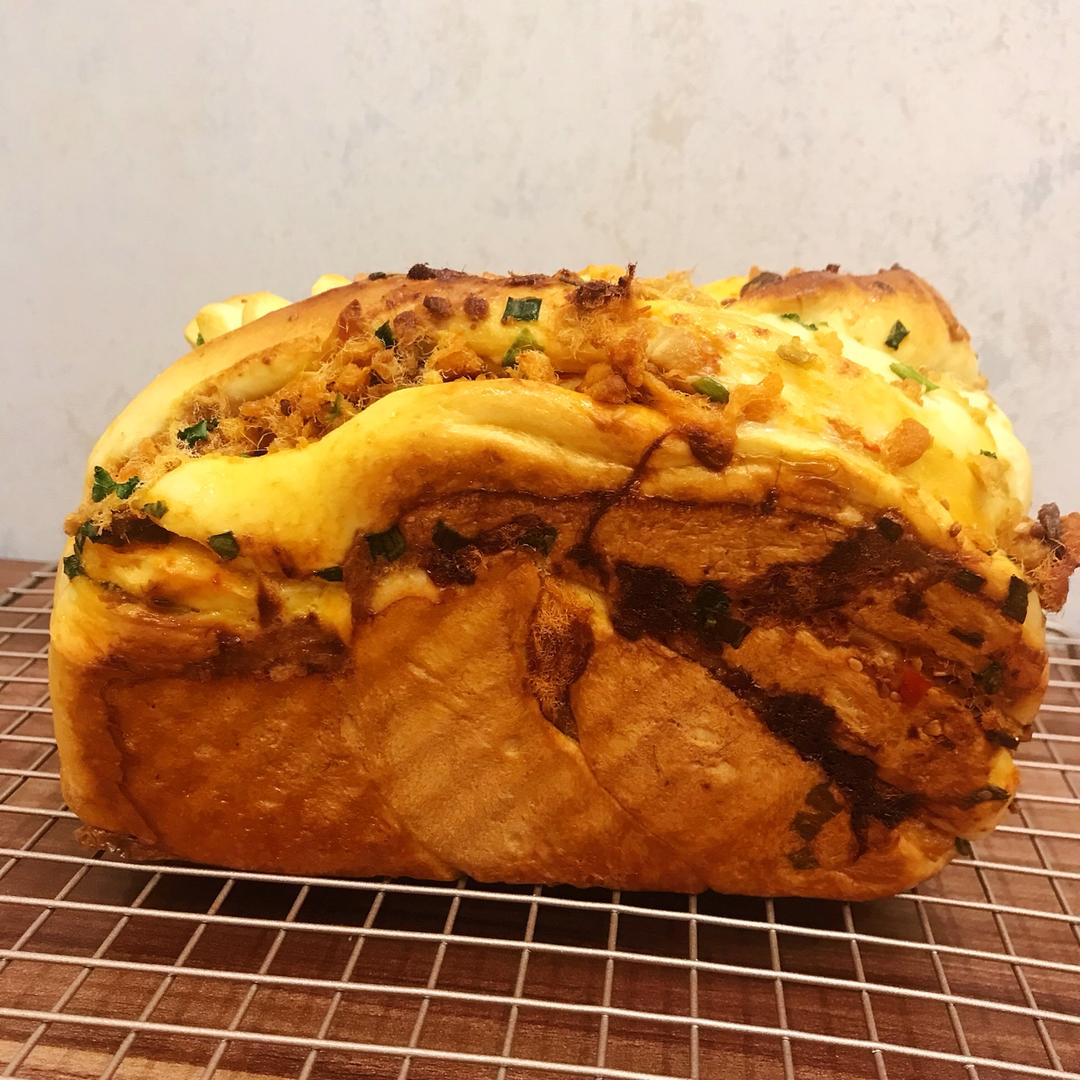 香葱肉松手撕吐司