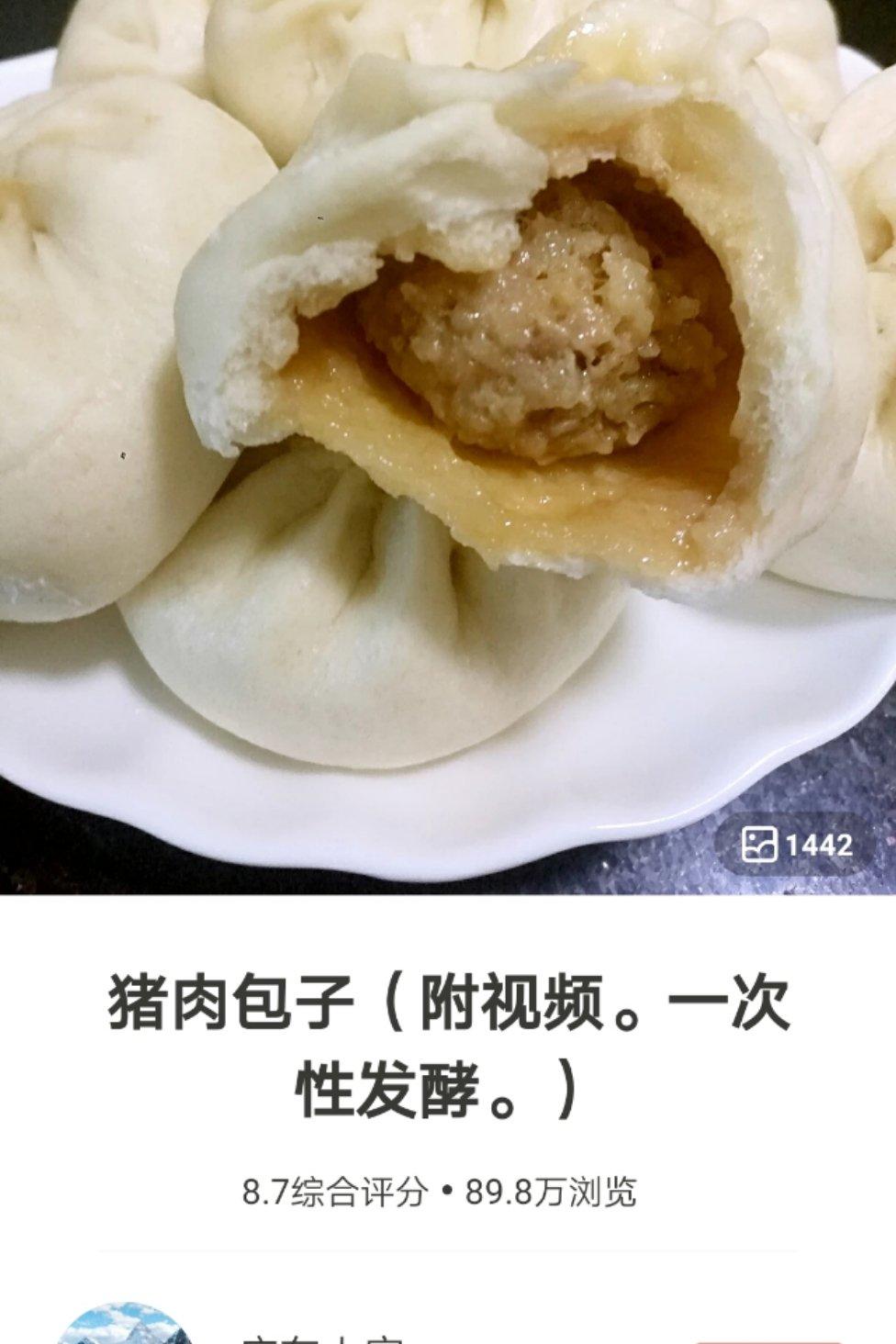 猪肉包子（附视频。一次性发酵。）