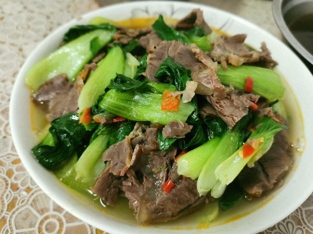 白鹭子做的青菜牛肉