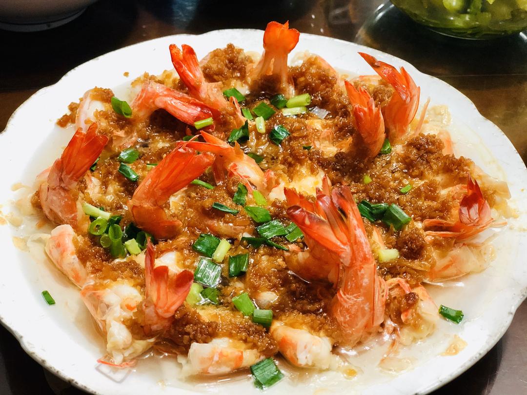 蒜泥开片虾的做法
