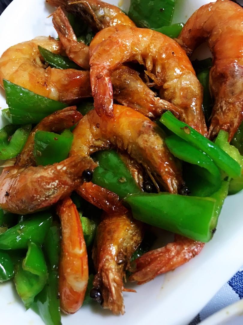 青椒炒虾
