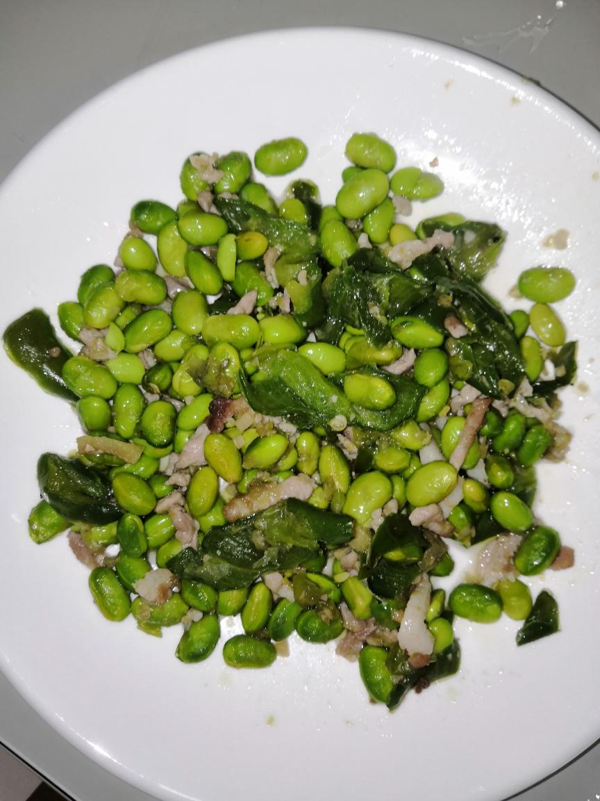 毛豆炒肉丝