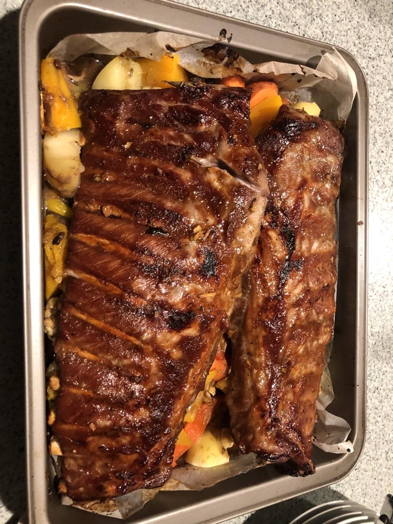 haochide做的最简单的焦香软糯烤猪肋排