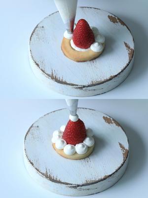 一口一颗圣诞树｜草莓奶油塔的做法 步骤6