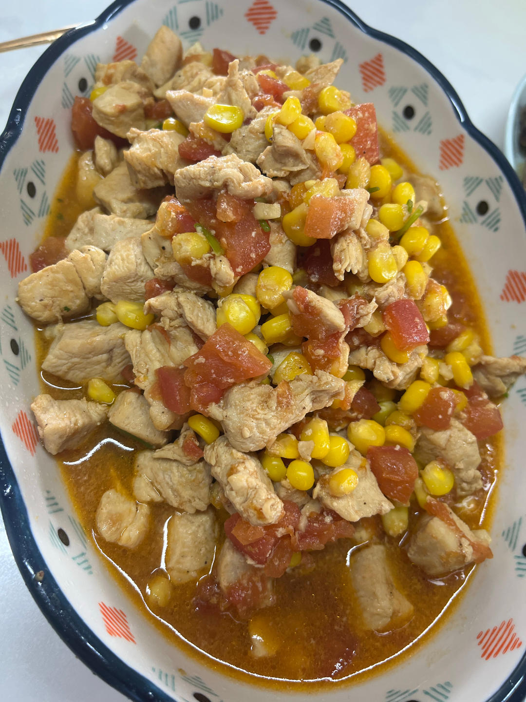 番茄玉米烩鸡胸｜拌饭超美