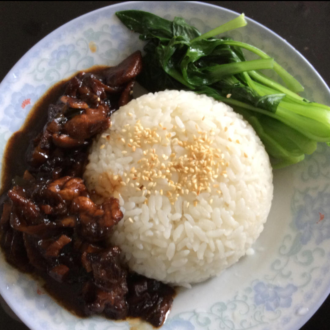洋葱酥卤肉饭