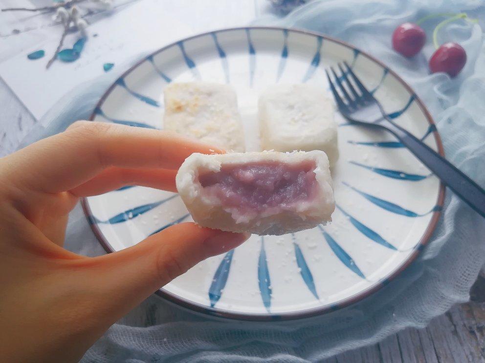 外脆内糯超好吃❗️芋泥紫薯年糕❗️平底锅就能做
