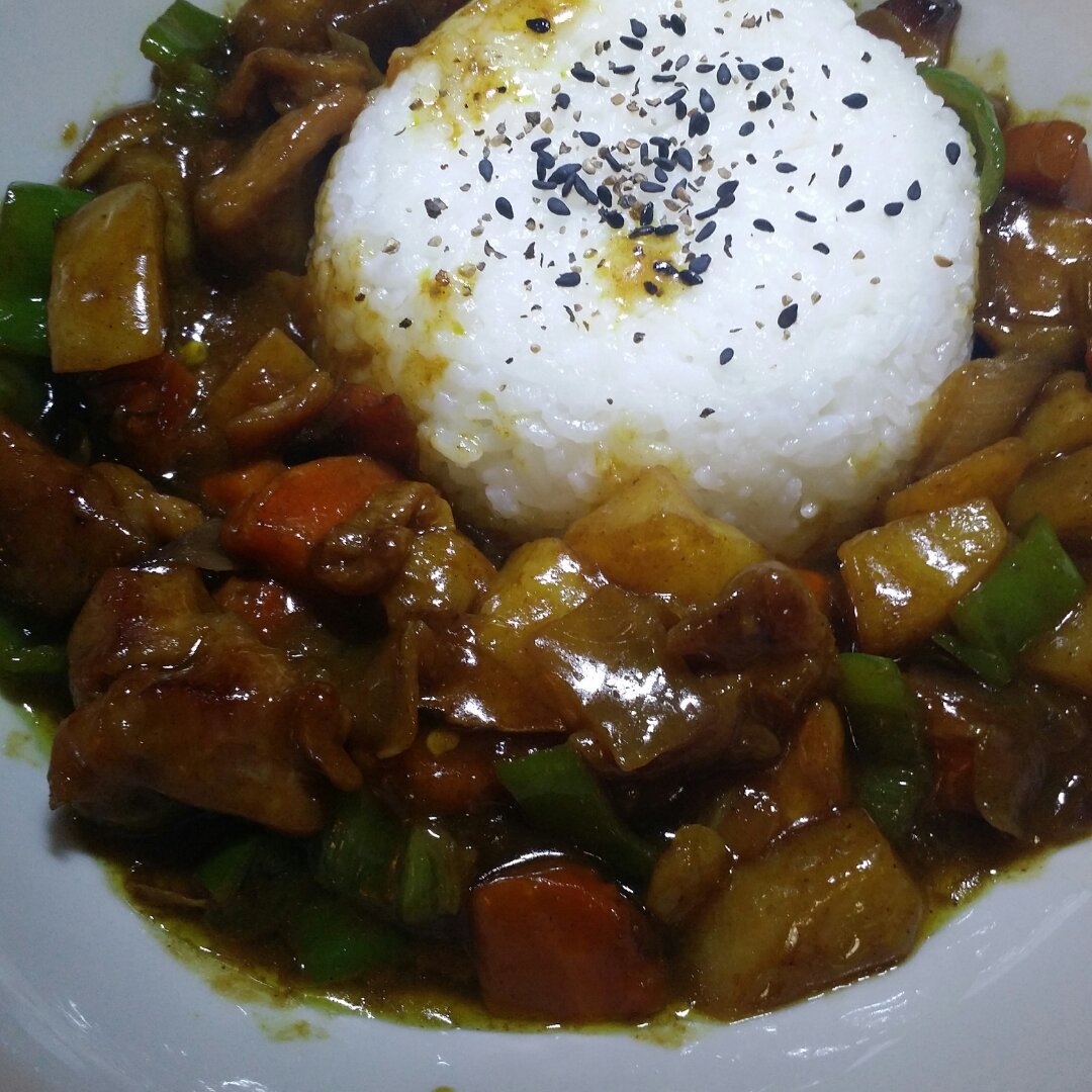 咖喱鸡块饭，简单好学😄