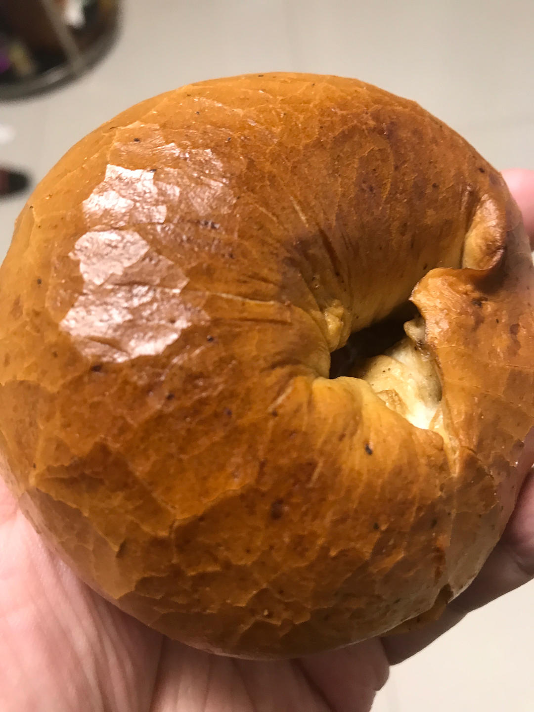 黑椒香肠全麦贝果