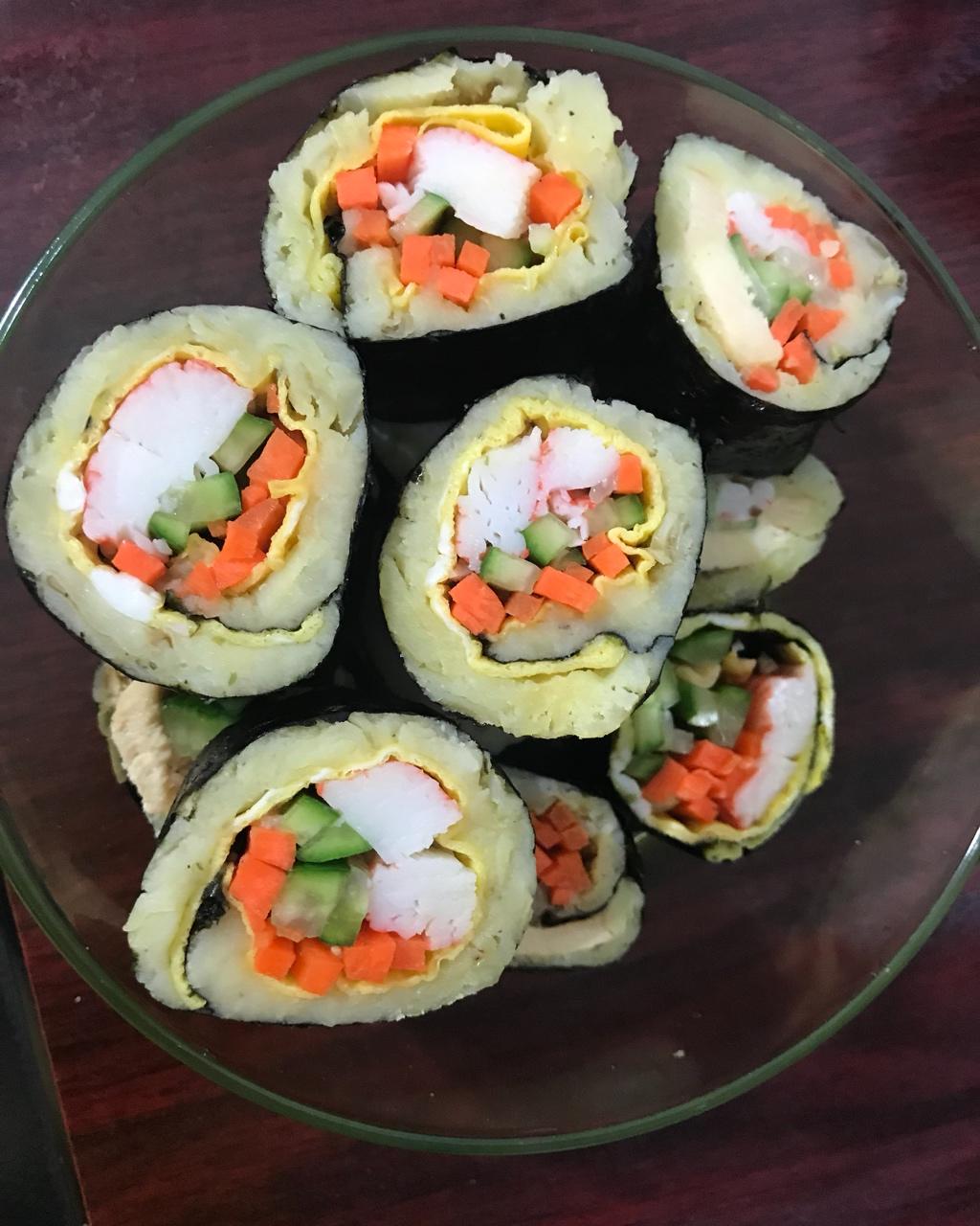 杂蔬海苔土豆卷 【土豆泥寿司卷】 减脂增肌新神器