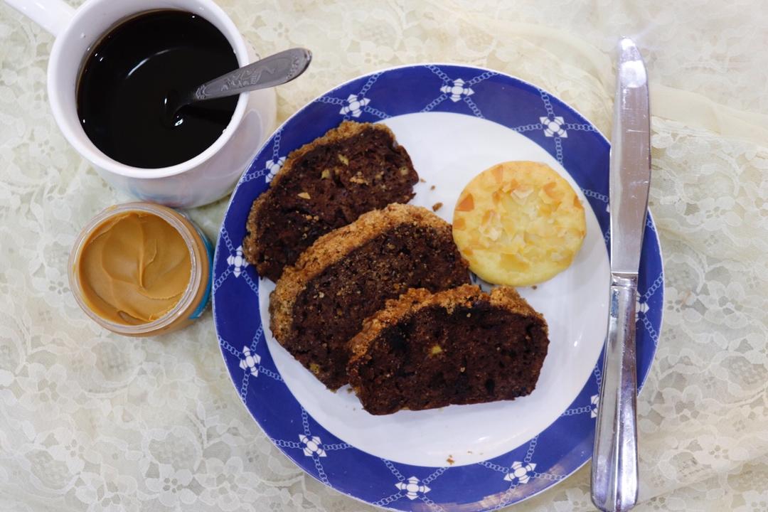 摩卡花生酥全麦快手面包丨健康·烘焙