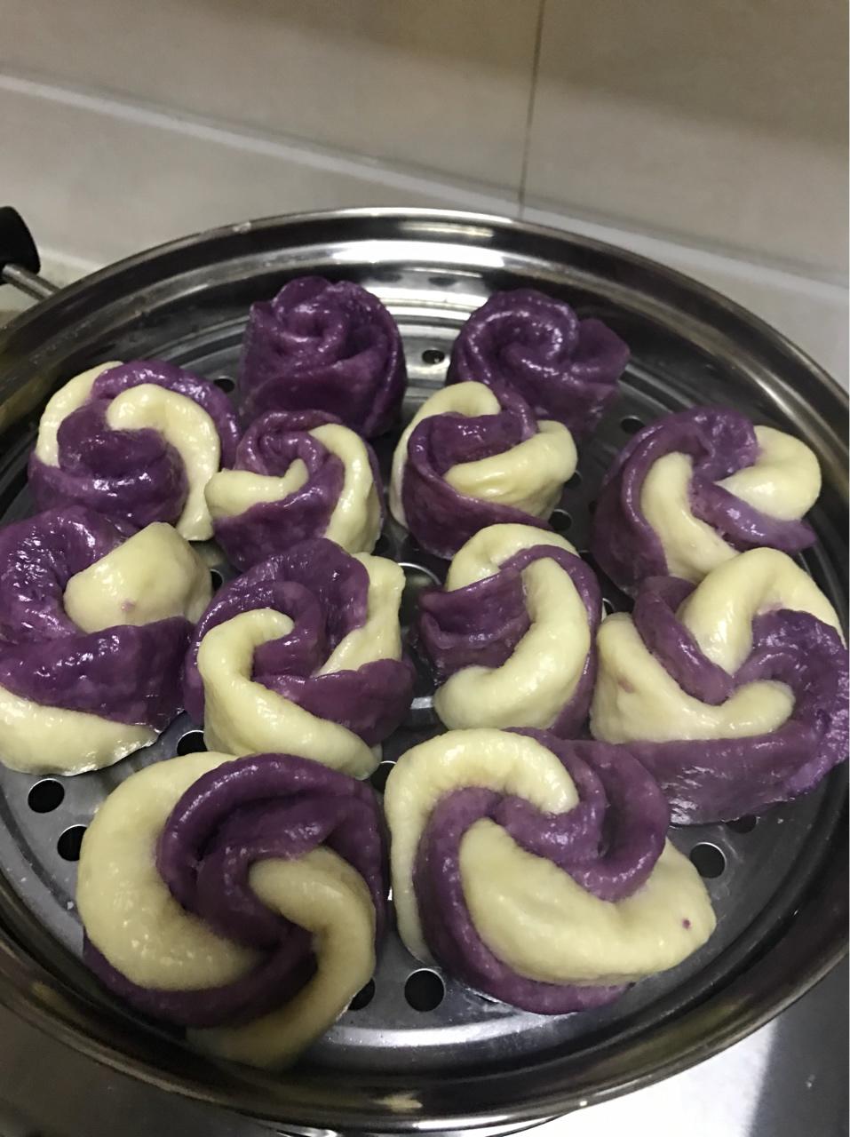 紫薯玫瑰花馒头