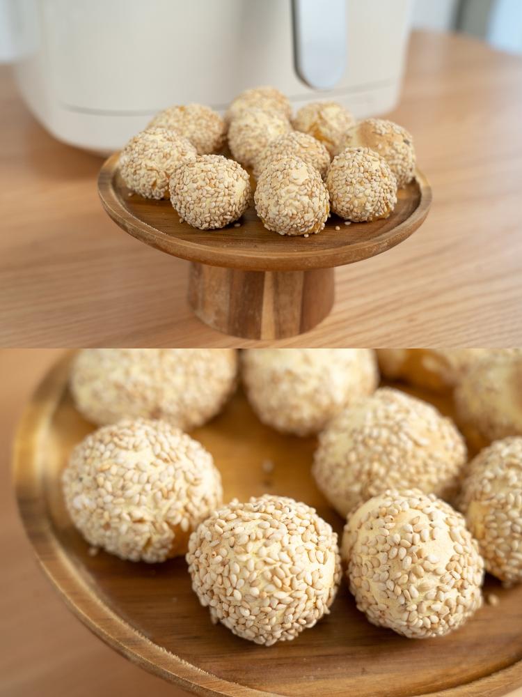 软糯健康小零食！无油低脂糯叽叽的南瓜麻球的做法
