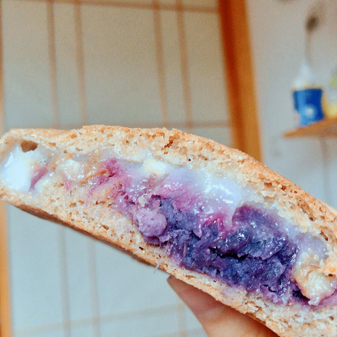 无油无糖无蛋低卡低脂全麦麻薯南瓜(紫薯、芋泥)欧包-减肥必备