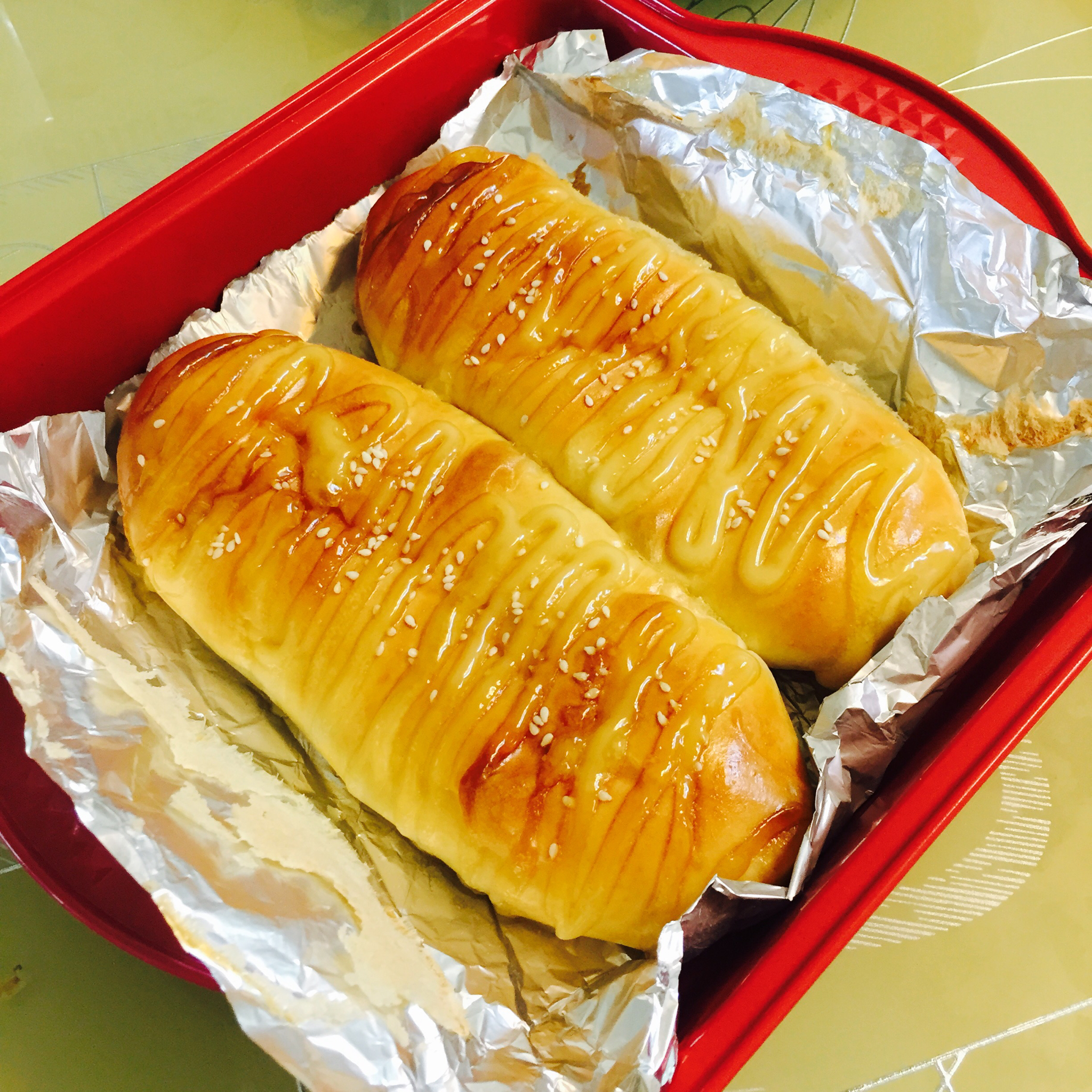 火腿肠早餐面包（一次发酵法）